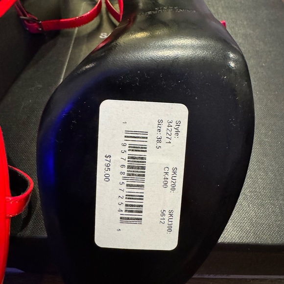 Saint Laurent NWT Vitello Vernice in Hot Pink Strappy ankle strap Heel Sandals. - Picture 7 of 14